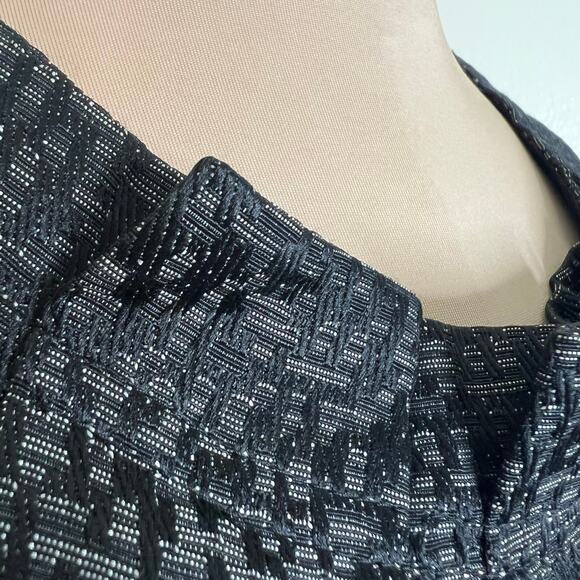 Vintage Evan Picone Sheath Dress 16 Womens Jacquard Black Pleated Work Event 90s - Picture 6 of 11